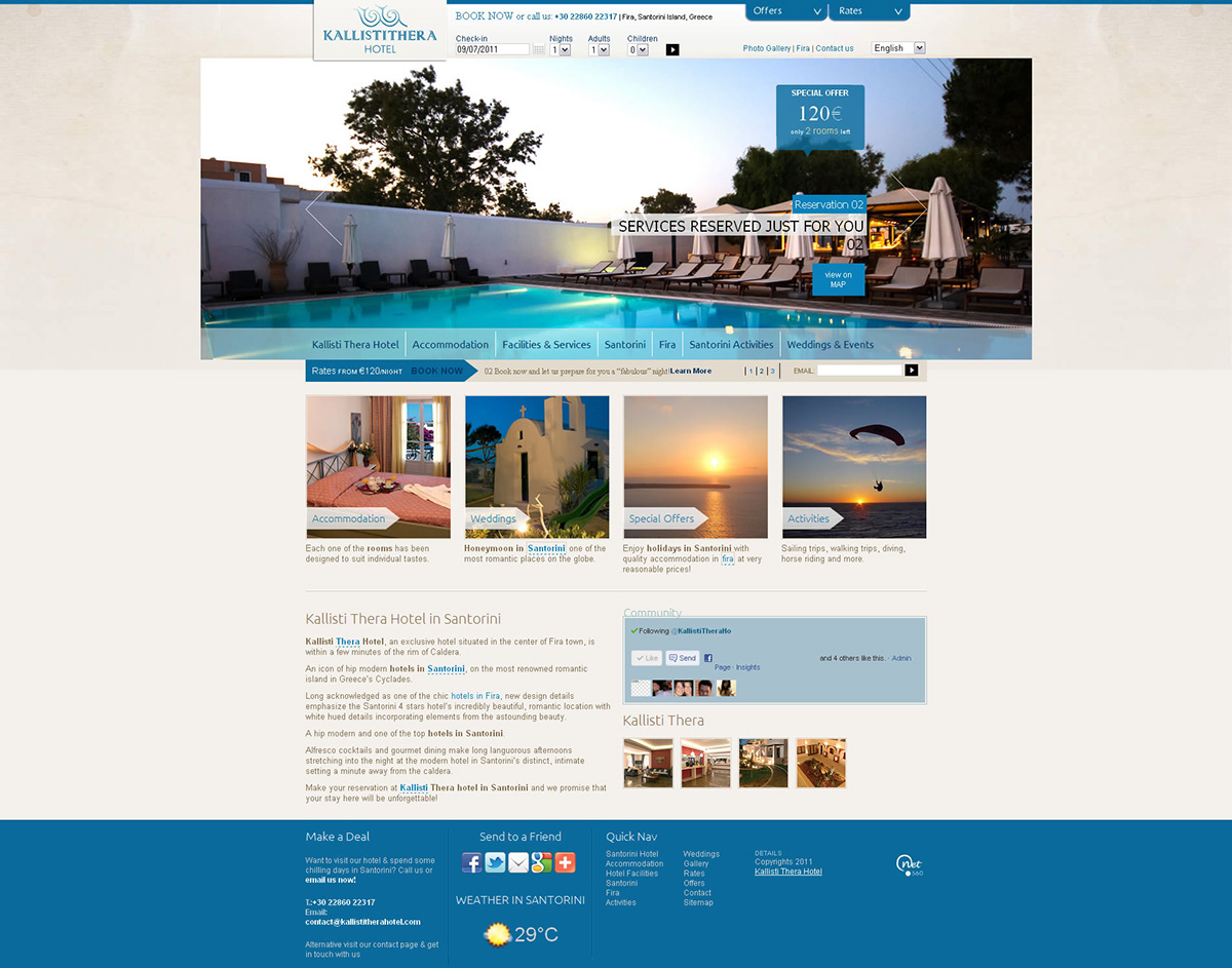 hotel Website hotel website hotel web design santorini hotel Layout Design