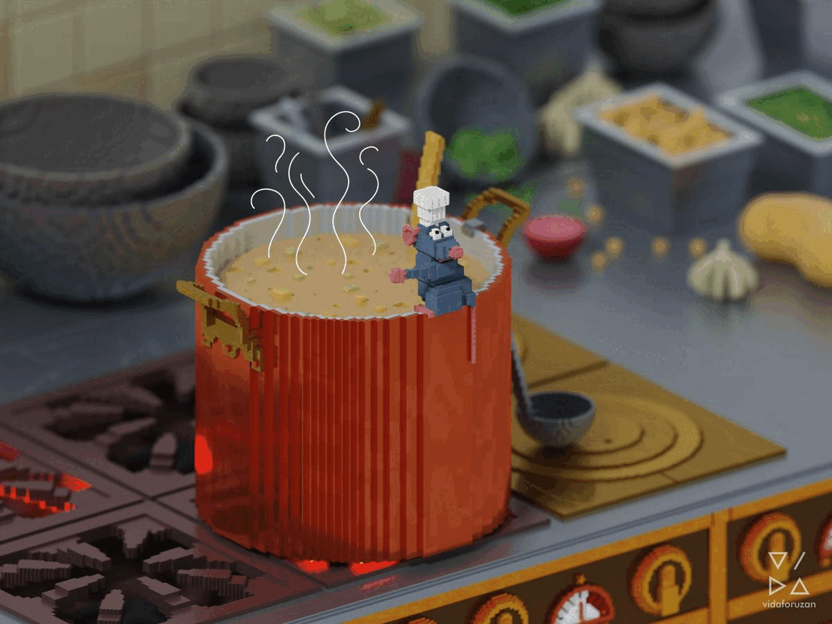 fanart Isometric Magicavoxel remy voxel voxel character voxel fanart voxel rat voxel ratatouille voxel remy
