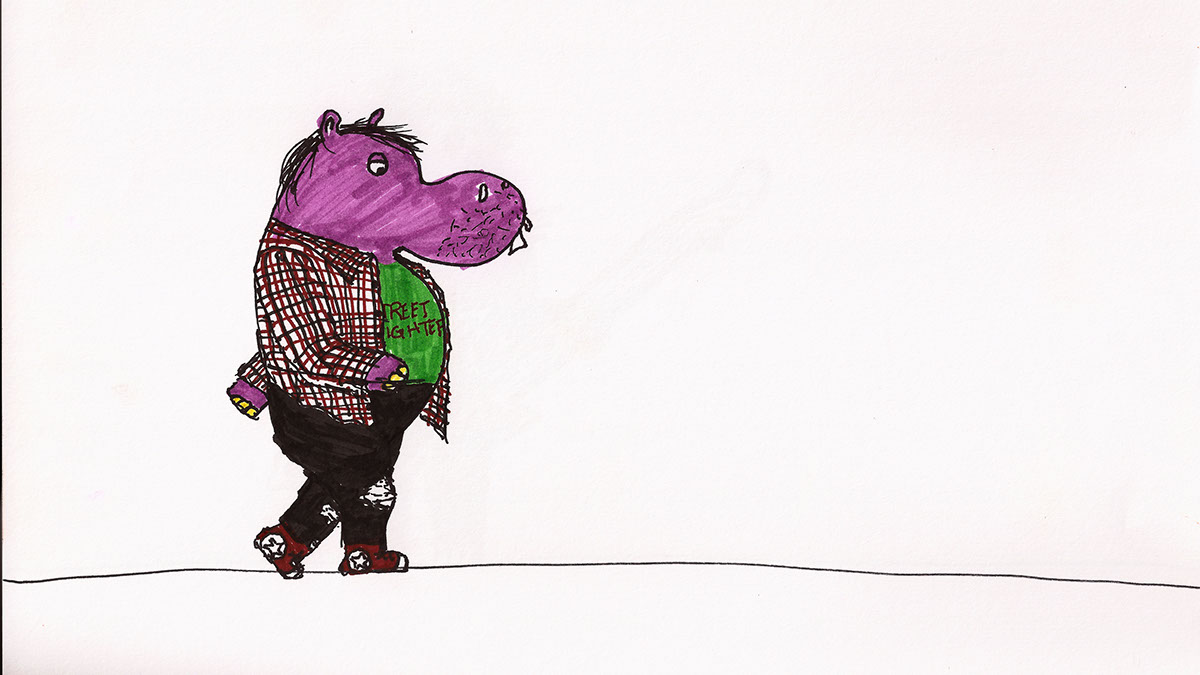 Hipster Hipsterpotamus styleframes hippo decades 20's 50's 60's 80's 90's 40's 2000's hip trendy