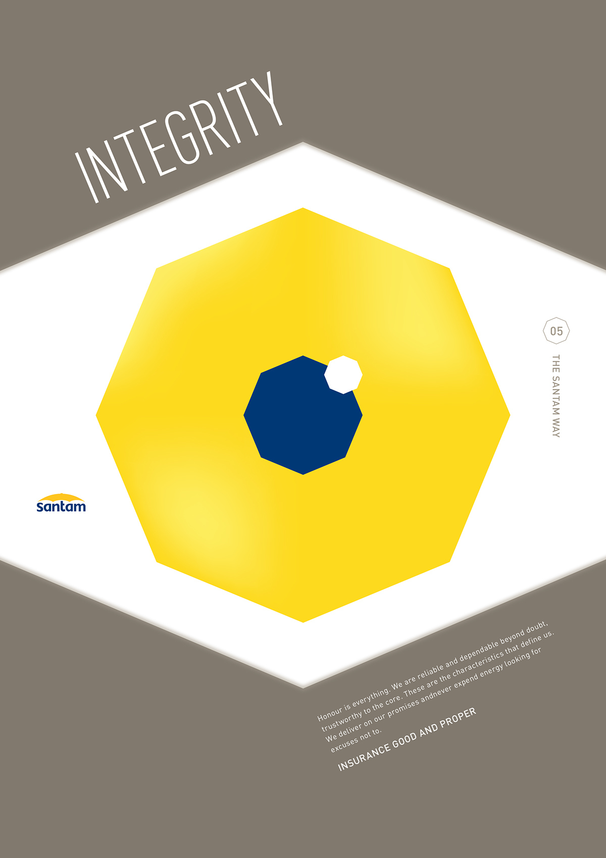 vector value Values design poster yellow Umbrella excellence integrity innovation passion humanity Santam shapes