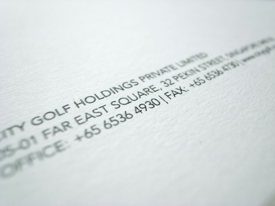 golf namecard letterhead foilstamp Thermography Logotype