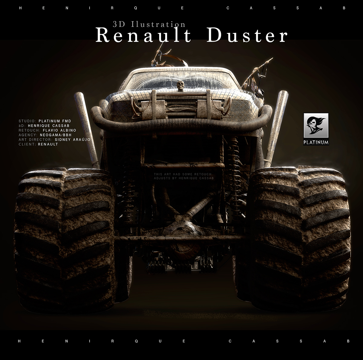 renault 3D Henrique Cassab Duster ilustration modo the foundry platinum fmd NEOGAMA/BBH Monster Truck