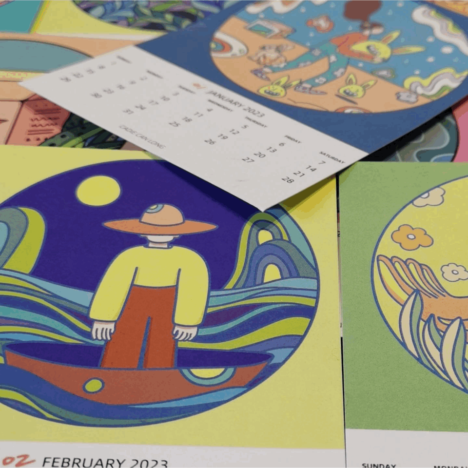 Boba design Digital Art  DigitalIllustration fantasy fish graphicdesign ILLUSTRATION  Procreate calendar