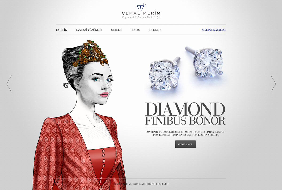 jewelry website flat website UI & UX design freelance istanbul designer freelance art director homepage design