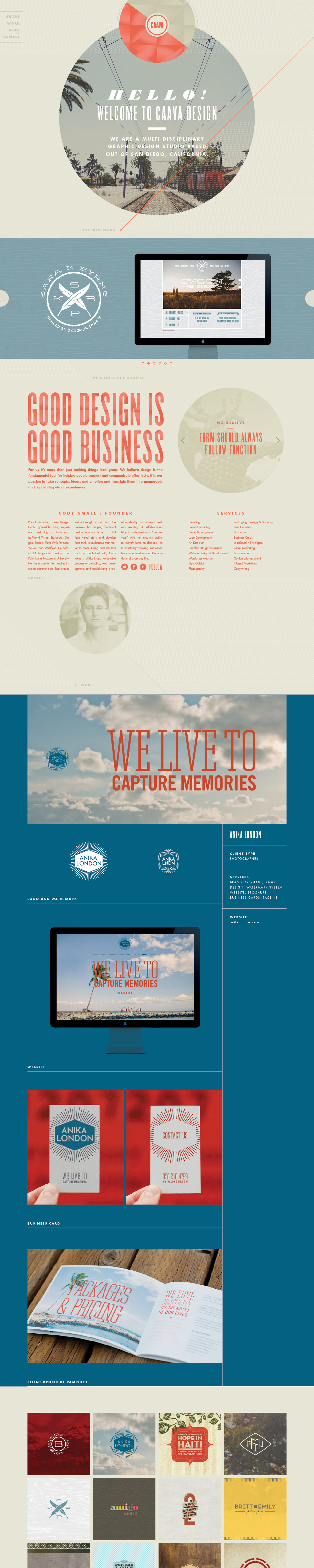 Parallax Website single page website Futura portfolio Blog design design studio Brand Overhaul