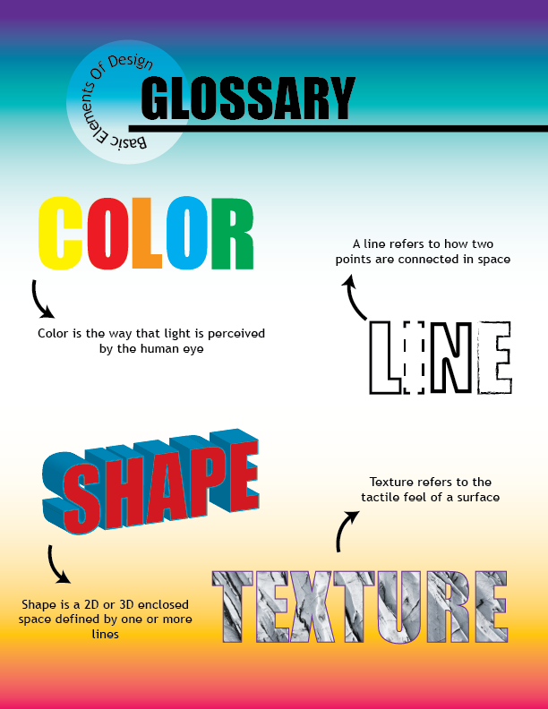 color texture line DMA gradient Helpful infographic shape design Glossary