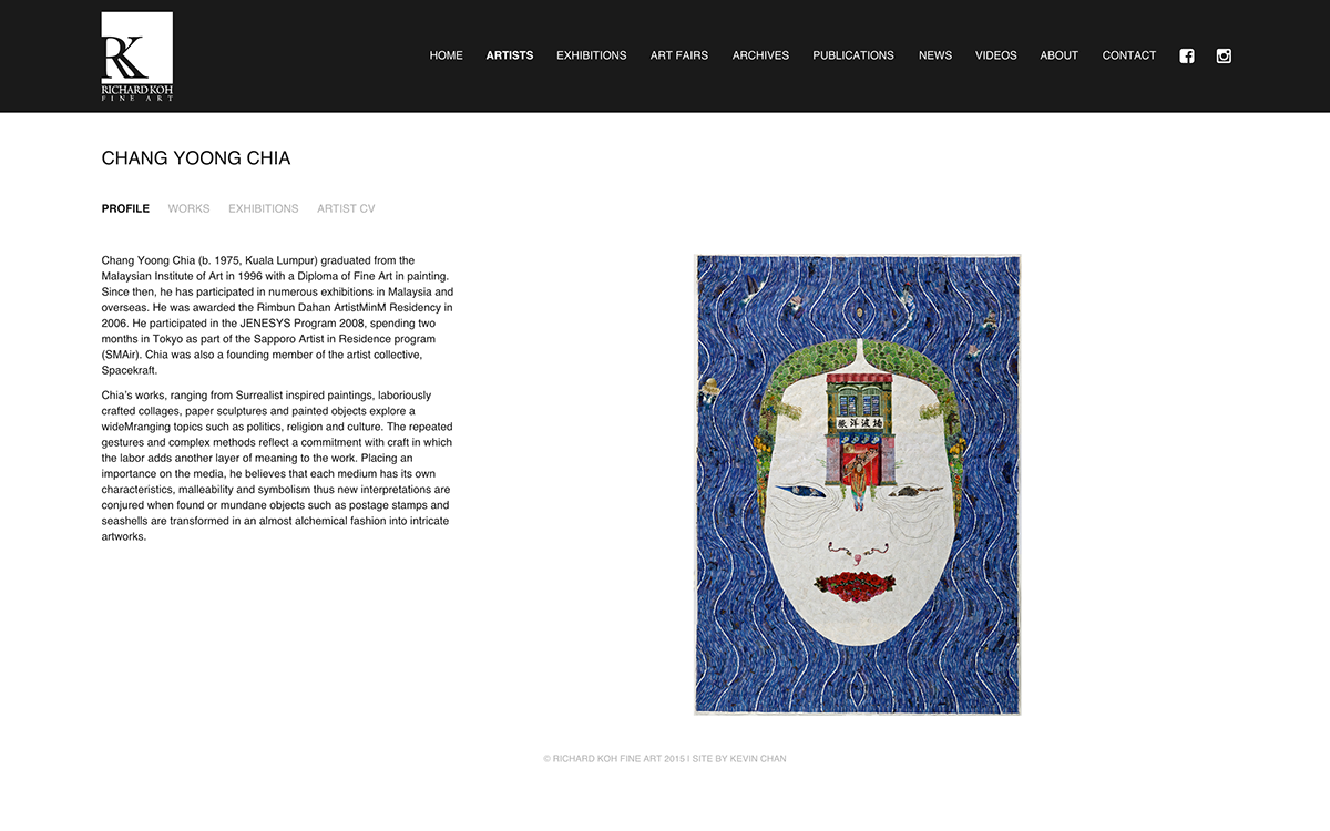 Richard Koh fine art wordpress bootstrap cms