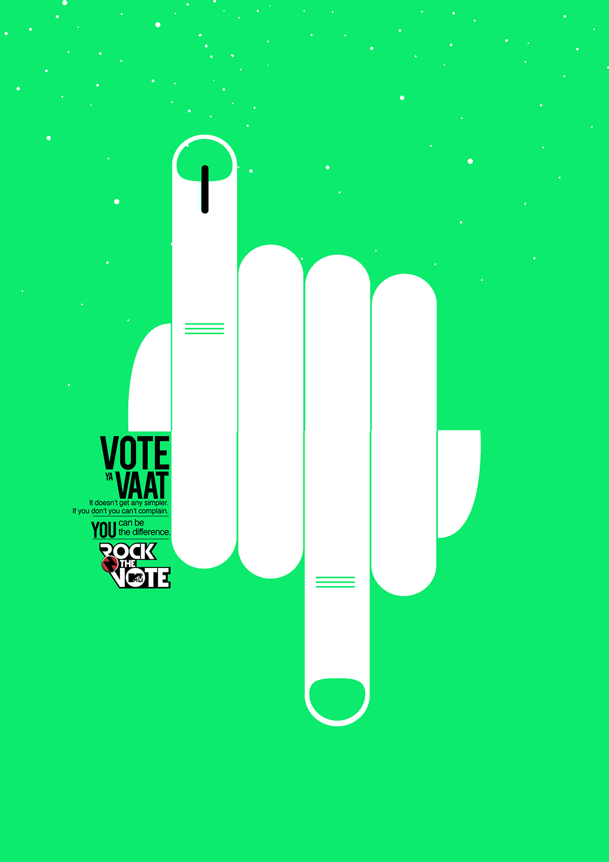negative space vector vote India Rock the Vote youth poll safety Mtv women Issues social poster print