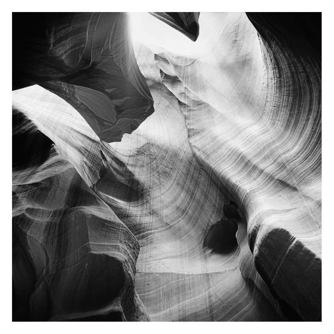 Gerald Berghammer | Black and White Photography – Antelope Canyon sandstone formation Arizona USA