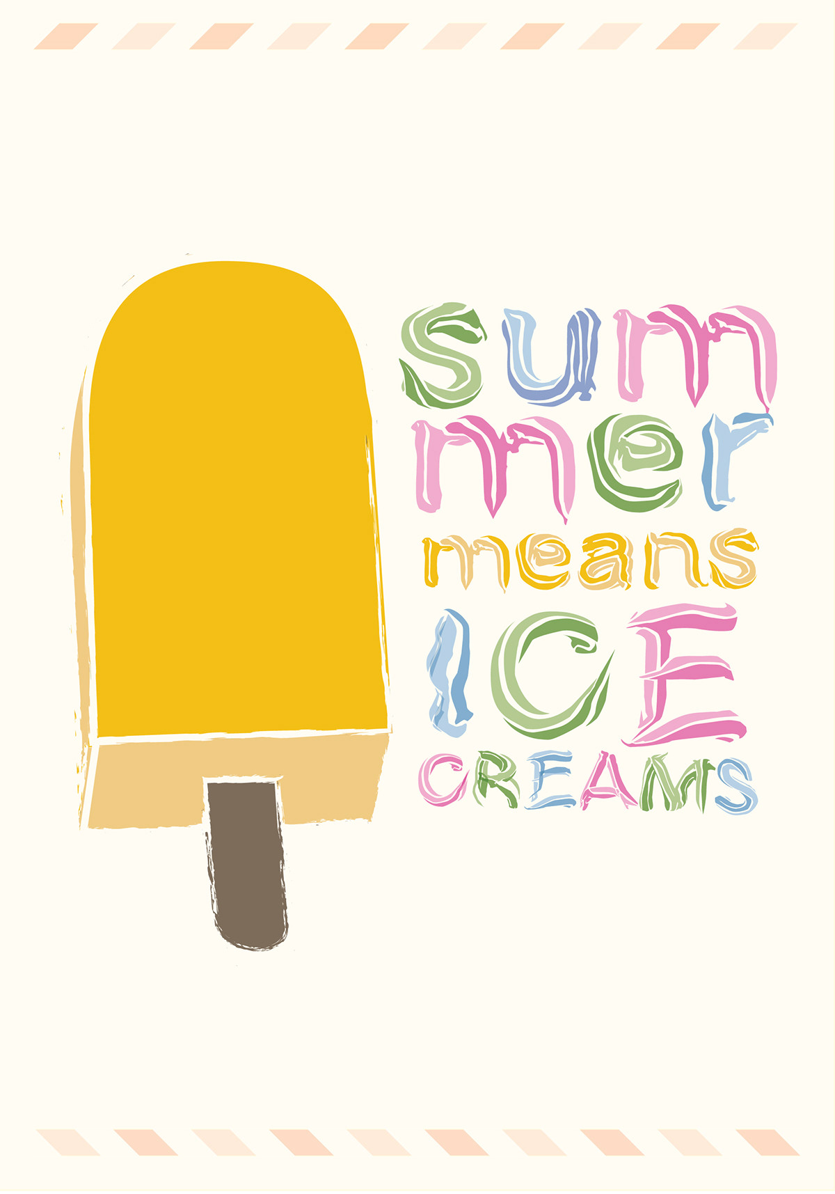 typography   icecreams Italy Illustrative summer Hot
