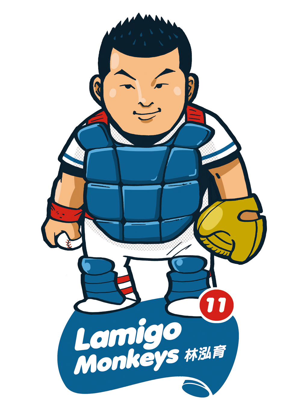 baseball sport player card cpbl Illustrator Character