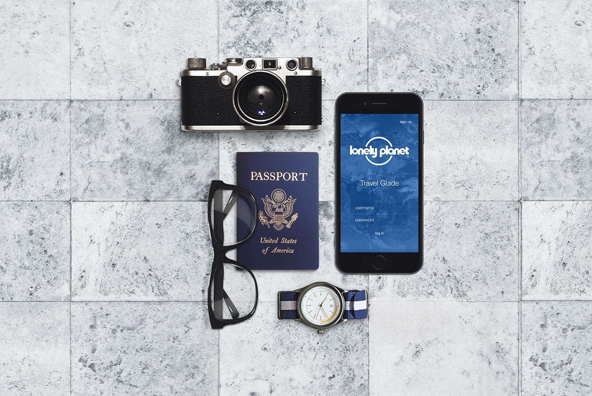 Lonely Planet Travel Guide app ios iphone design UI flat Australia