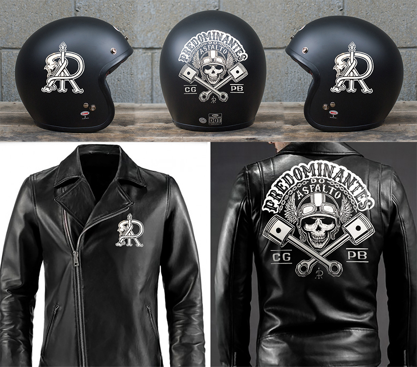 predominantes do asfalto motoclub   moto club Helmet capacete lettering logo logovintage vintage @tonwiltonfontes nanquim desenho Direção de arte caveira skull