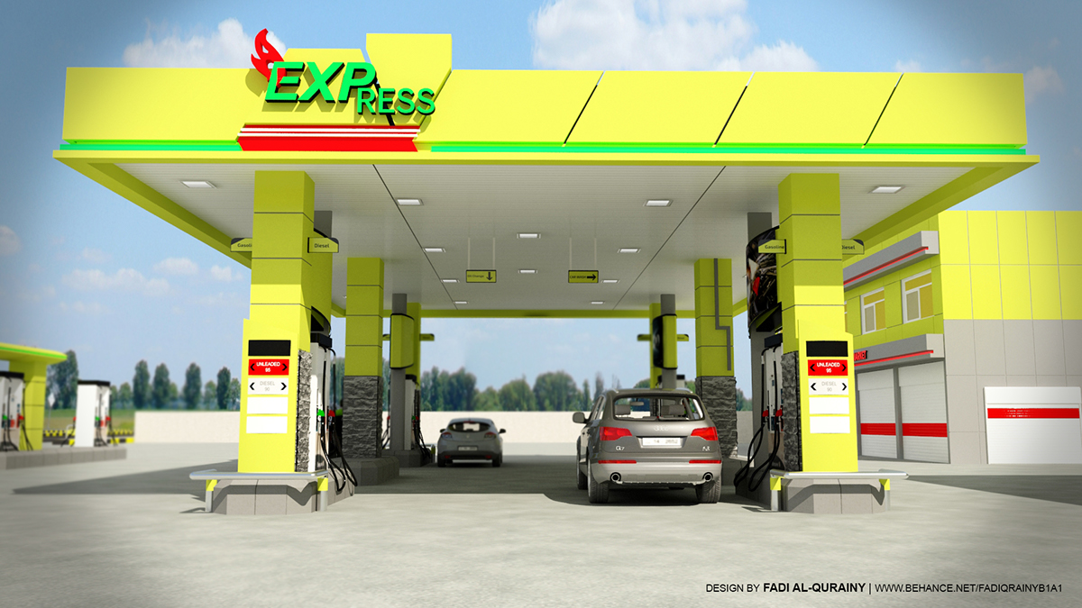Express Gas Station New Proposal (Alucobond Cladding) alucobond cladding 3ds max