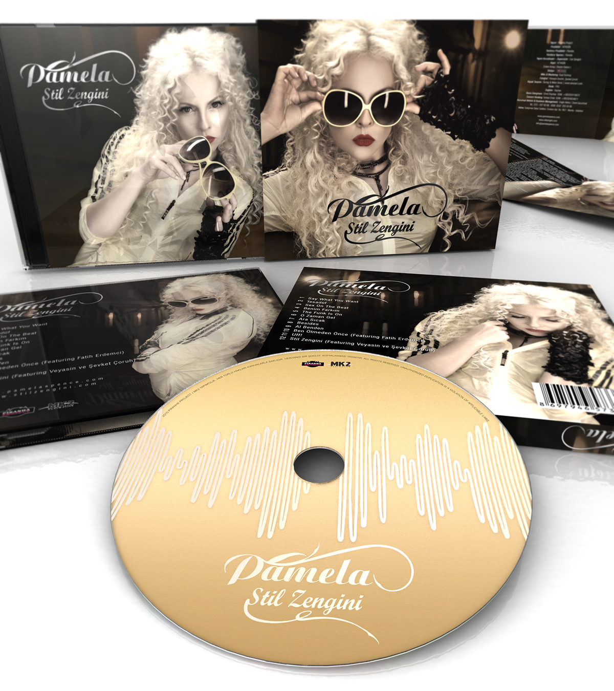 Pamela Spence  stil zengini  album cover cd Singer pop corporate  identity visual design sertaç serez sertacserez graphic grafik