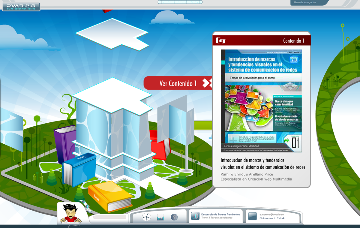Plataforma de Educación virtual e-learning diseño gráfico PVAD 2.0