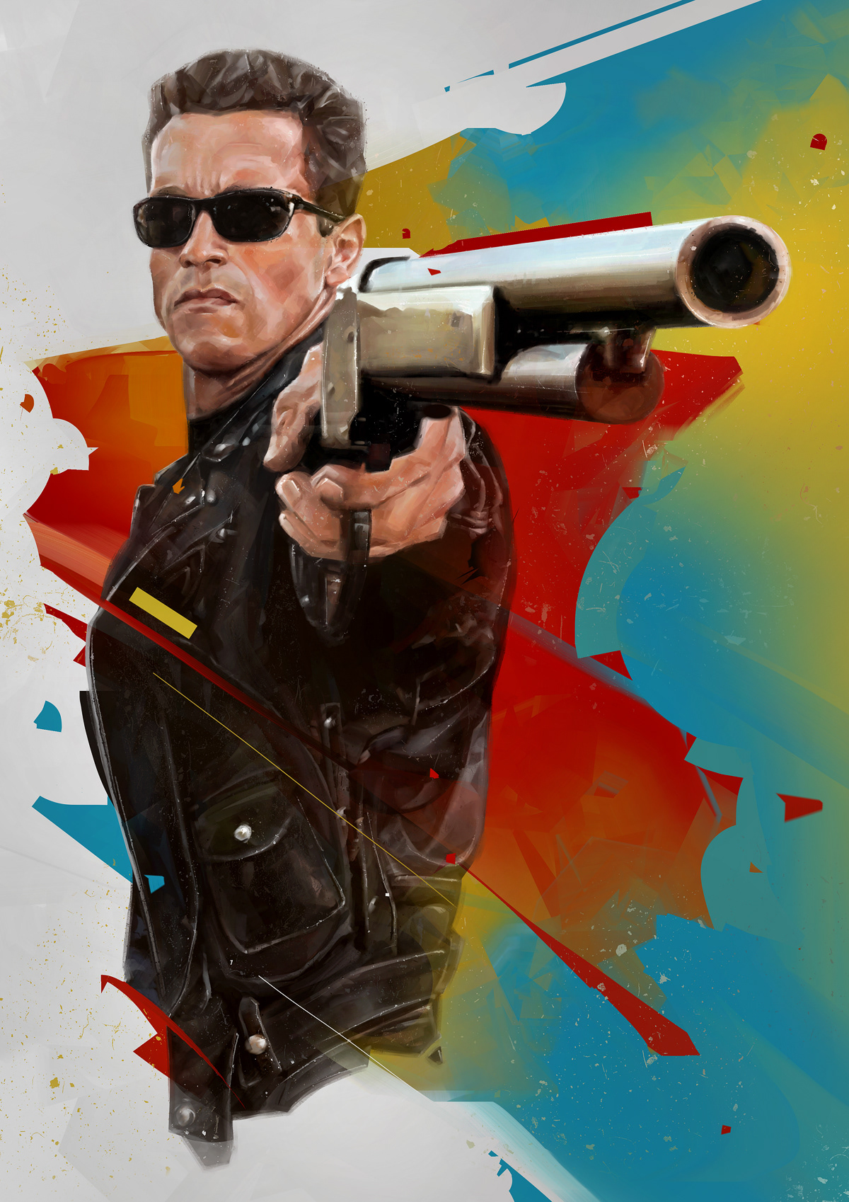 Celebrity cover game movie portrait poster print Arnold Schwarzenegger bruce lee keanu reeves