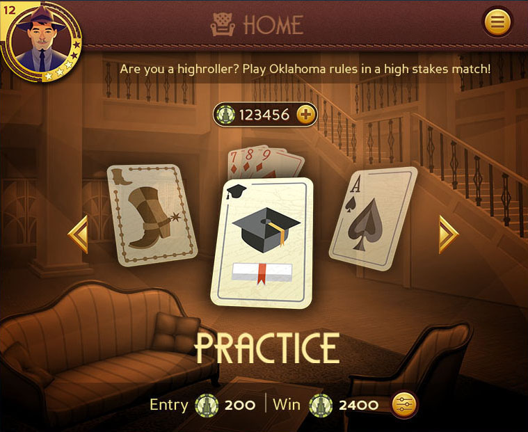 Game Art UI ILLUSTRATION  ux card game gin rummy unity Games
