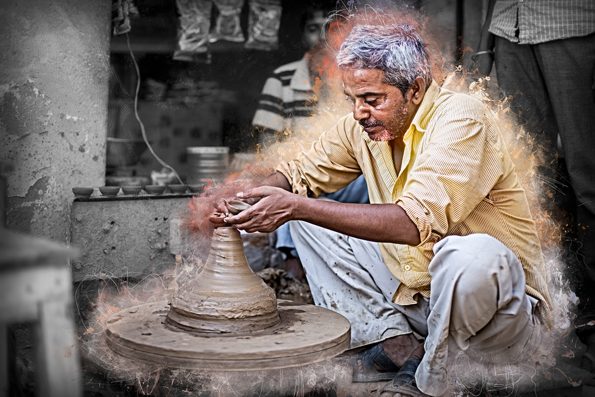 Adobe Portfolio Black n whites digita art portraits tijara India tradition Rajasthan