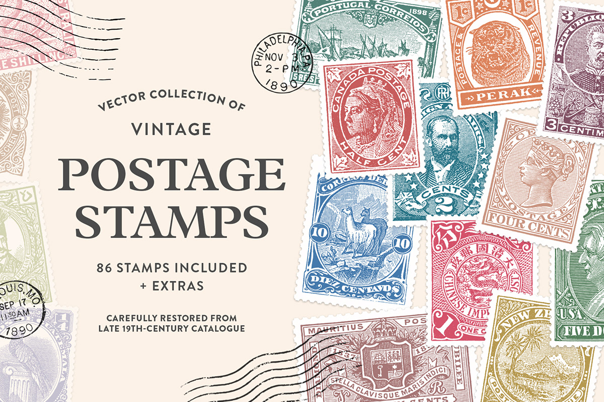 antique engraving ephemera post stamps postage stamps postal postmark Retro Victorian vintage