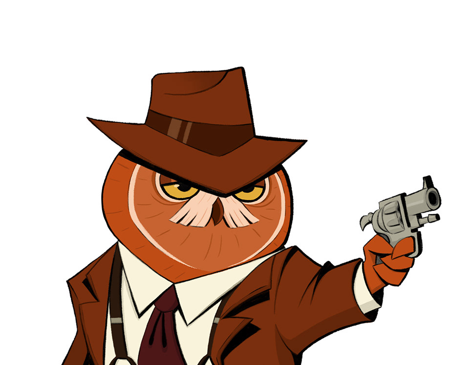 animal artwork cartoon Character Character design  Drawing  gangster ILLUSTRATION  owl sketch