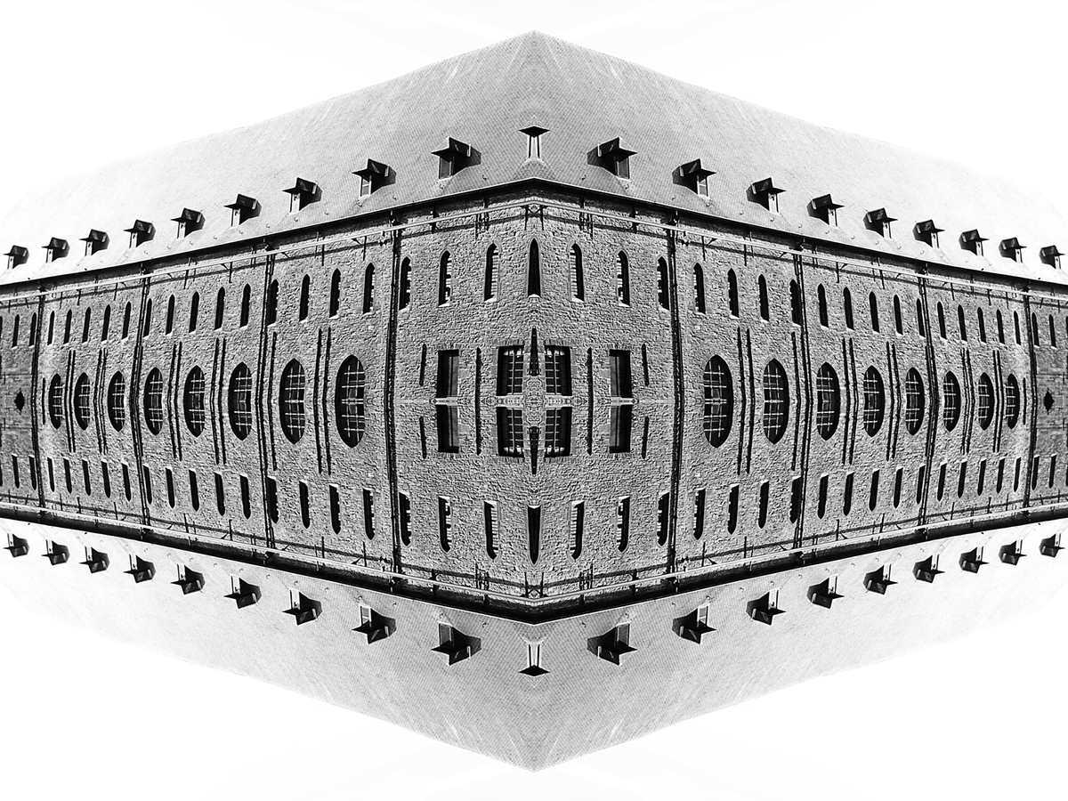 black and white symmetry manipulation house city art kristina gentvainyte lithuania belgium