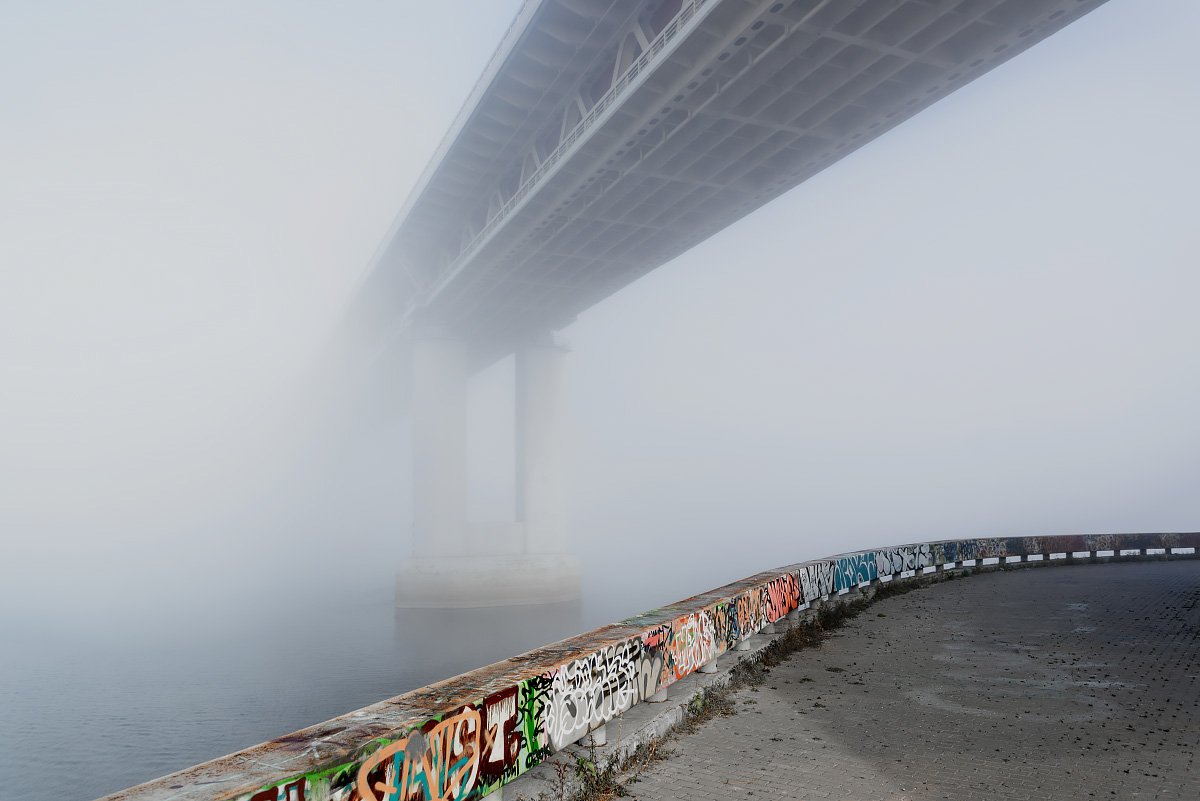 bridge fog architecture photo Photography  grey mood