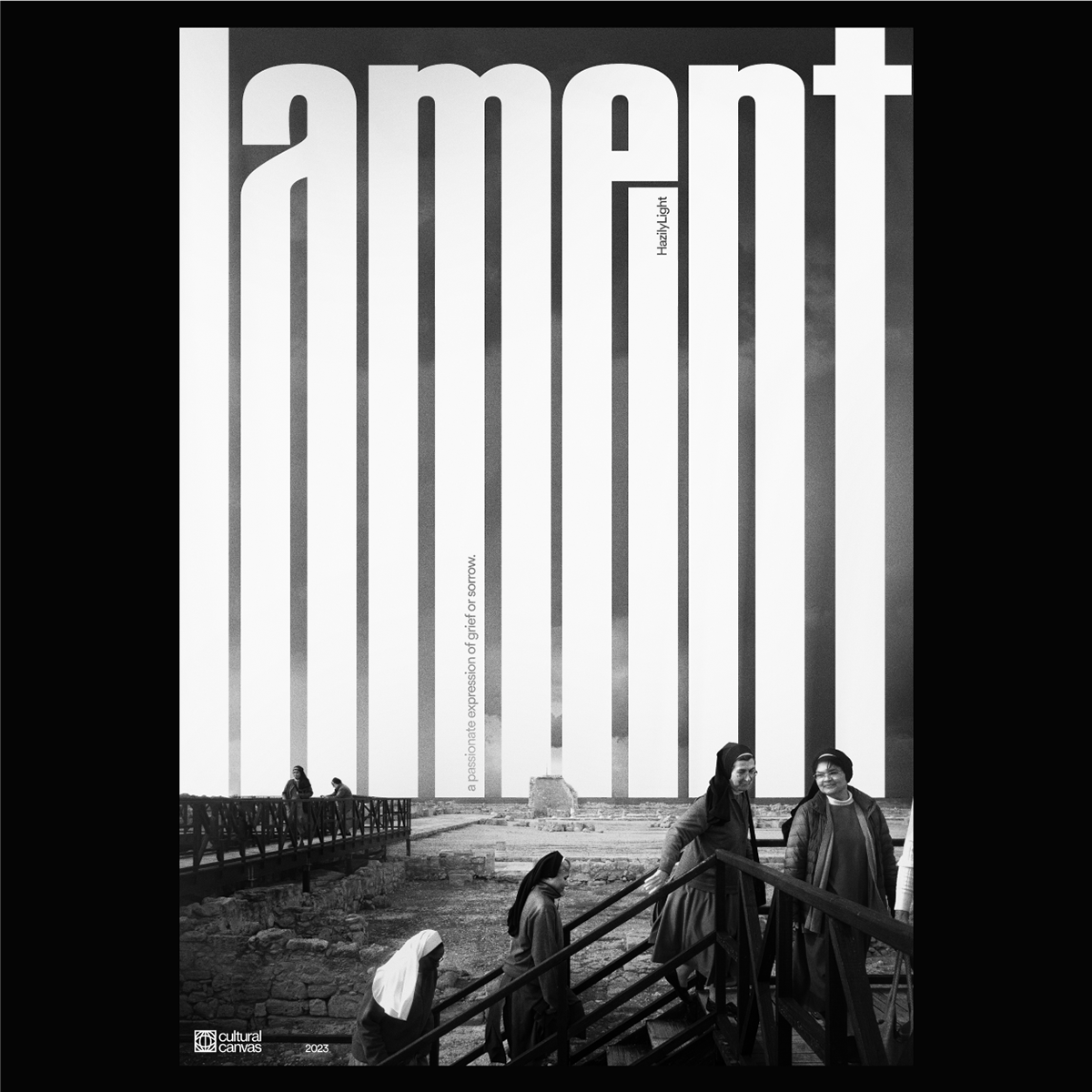 black and white bw cover editorial Lament magazine Photography  poster Poster Design typography  