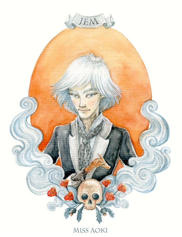 The Infernal Devices characters watercolors jem carstairs will herondale tessa gray Shadowhunters origens