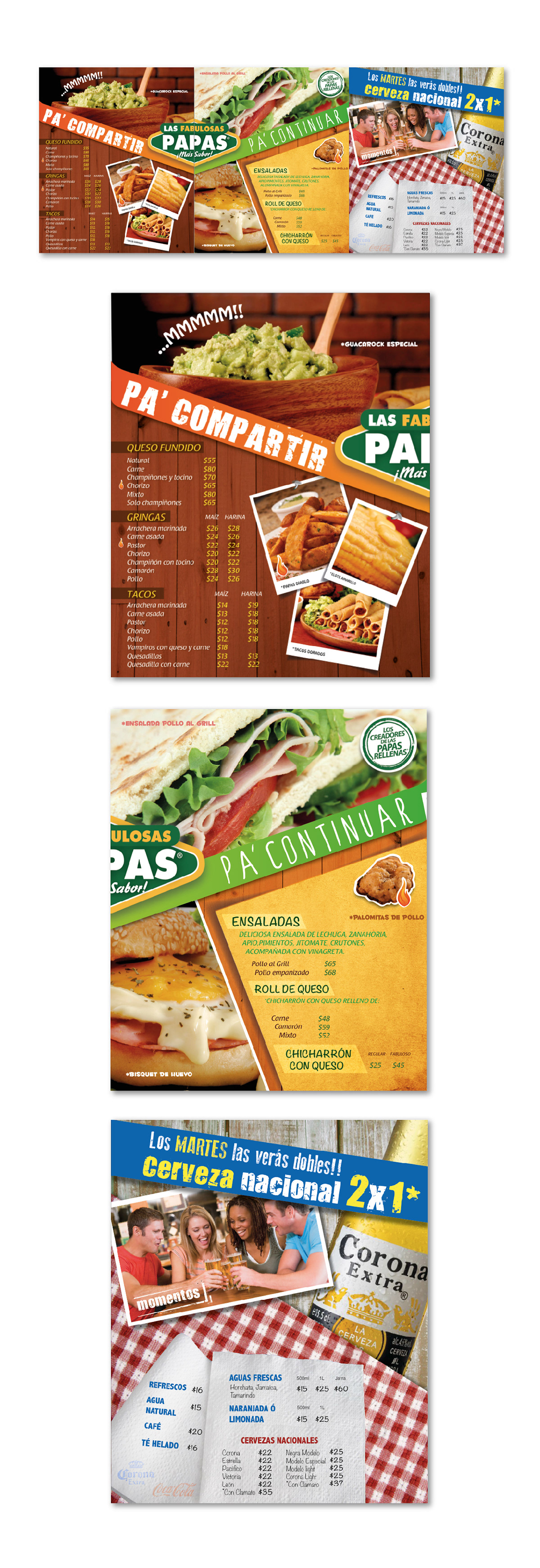 FABULOSAS  papas menu  diseño design