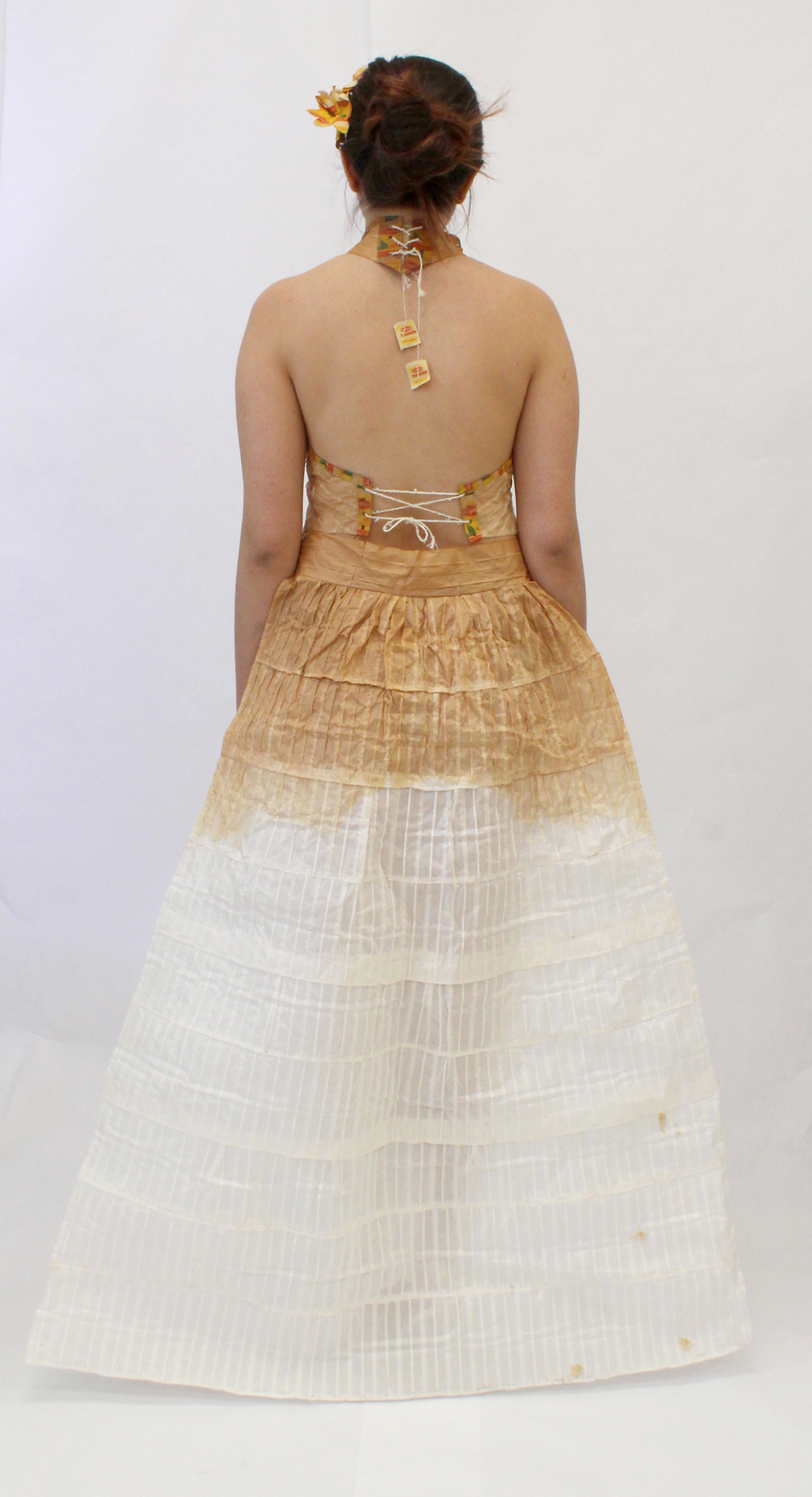 tea bag dress apparel design Lipton spatial gown qipao