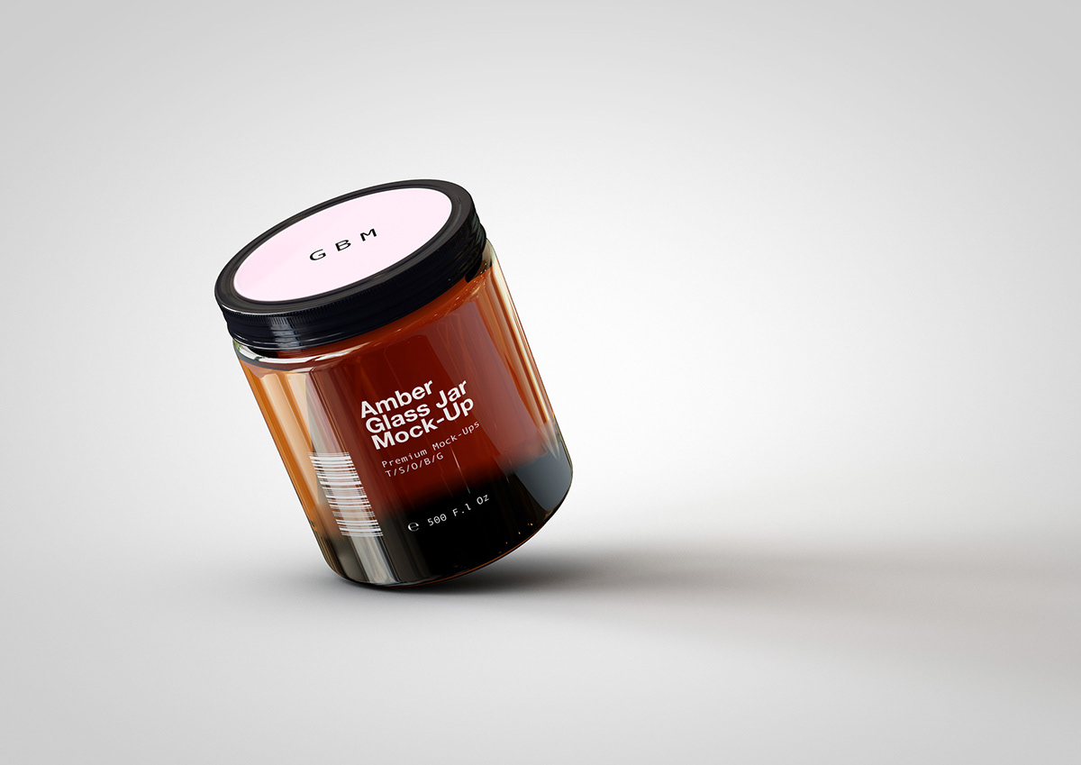 Amber Glass Jar with Clamp Lid Mockup - Free Download Images High