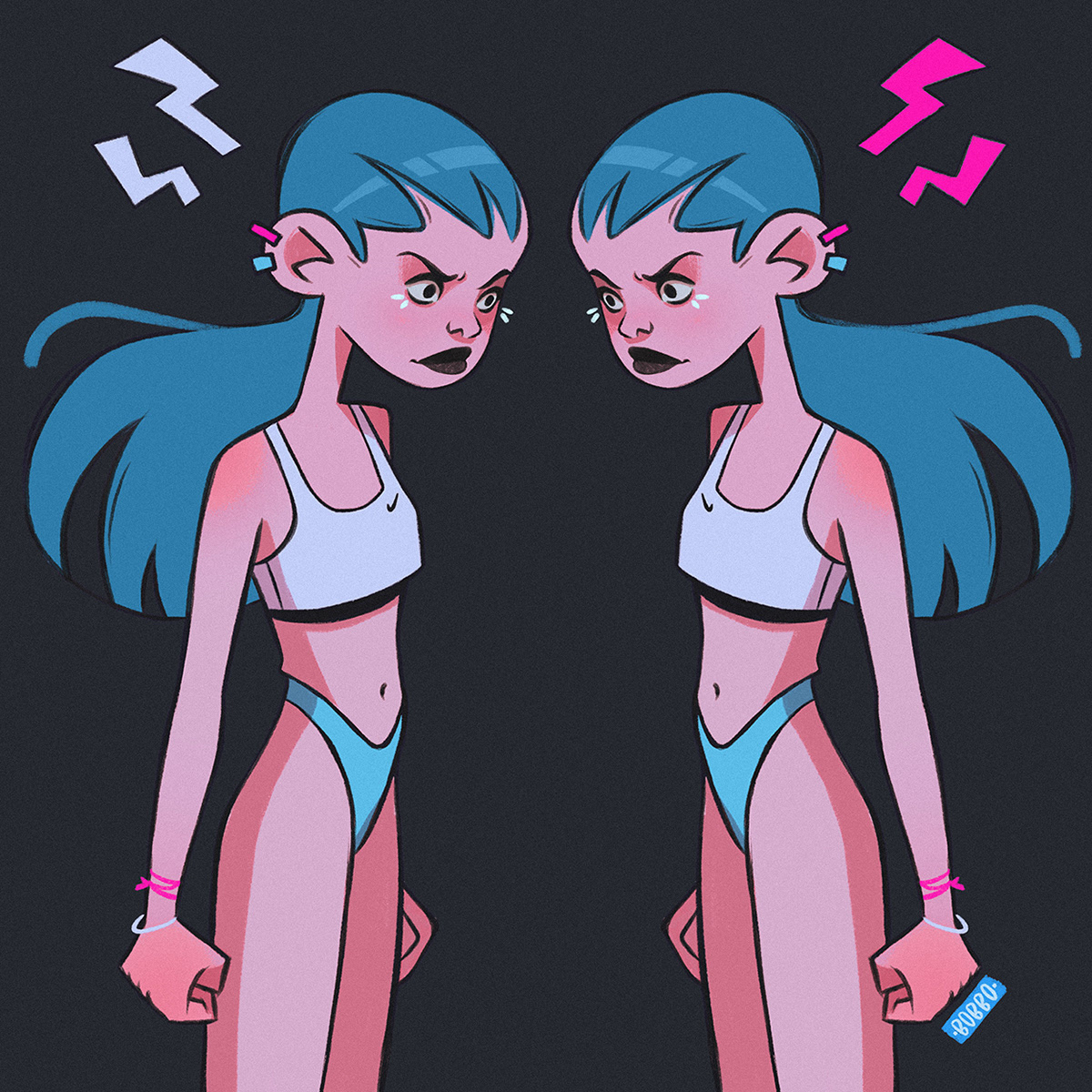 characterdesign conceptart DigitalIllustration femalecharacters ILLUSTRATION  procreatecharacters Twins