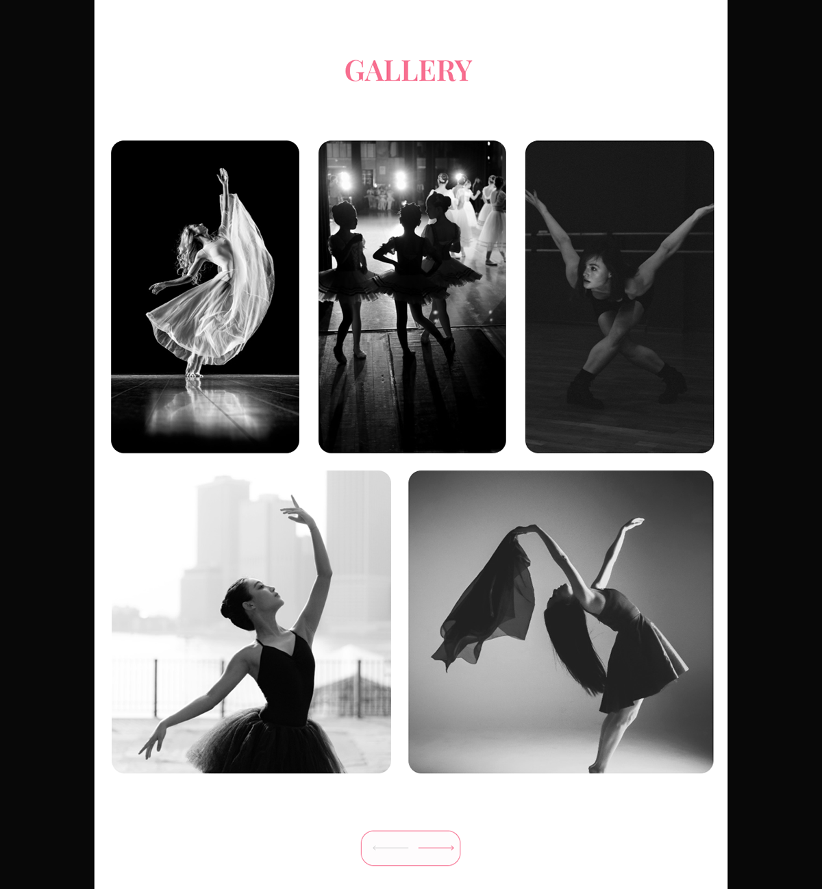 DANCE   design first project UI/UX landing page Web Design  Website mobile design ballet ballerina