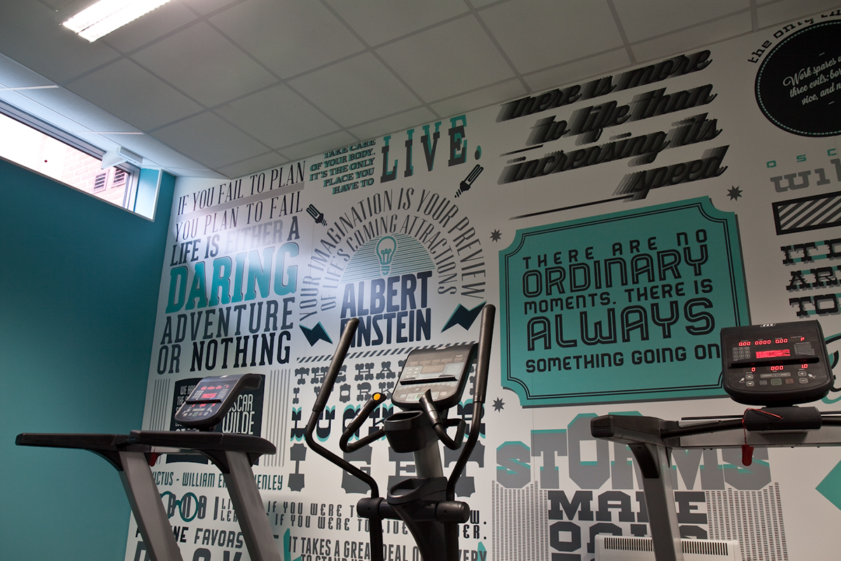graphics wall typo ashley cox gym lettering Quotes famous workout design wall graphic letter