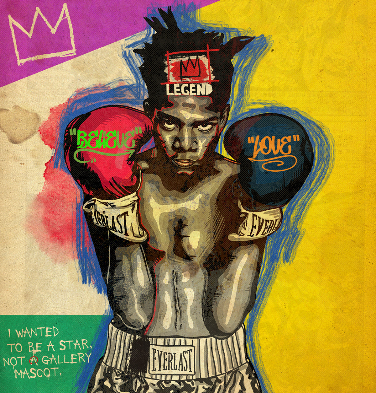 Kerel Moskee Beschikbaar Basquiat pop art portrait on Behance