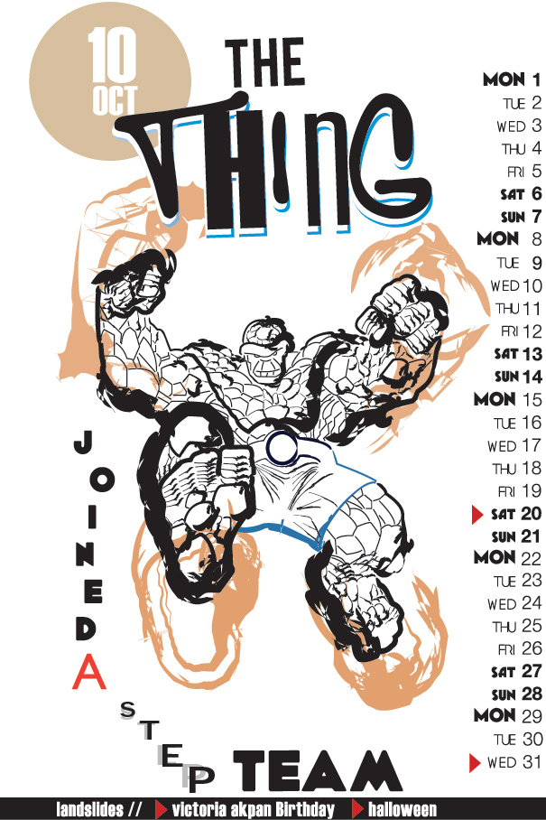 comics calendar Project