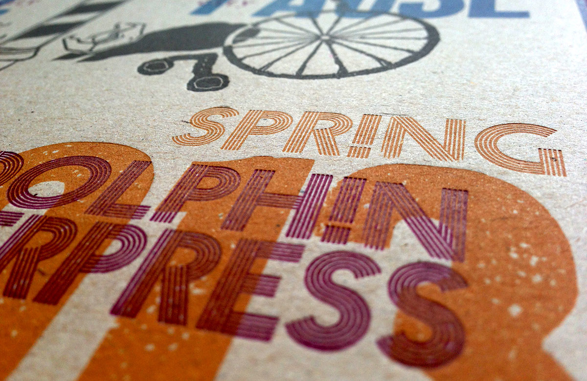 Jenny Acosta MICA letterpress wood type photopolymer Lead Type Collaboration color collage Food  Brooklyn lettering pattern