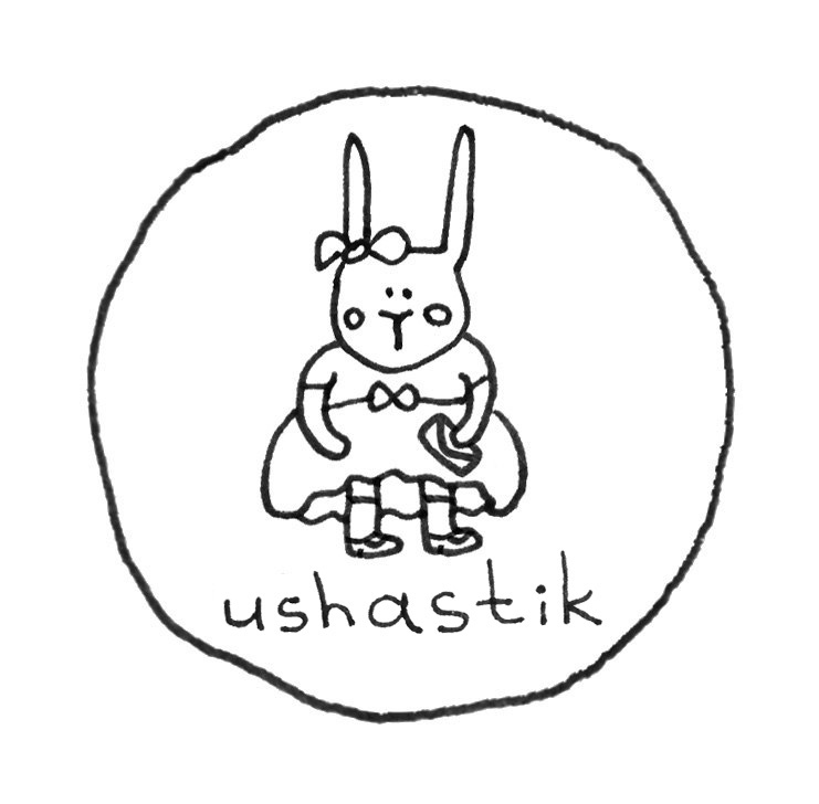 logo ushastik rabbit animals card