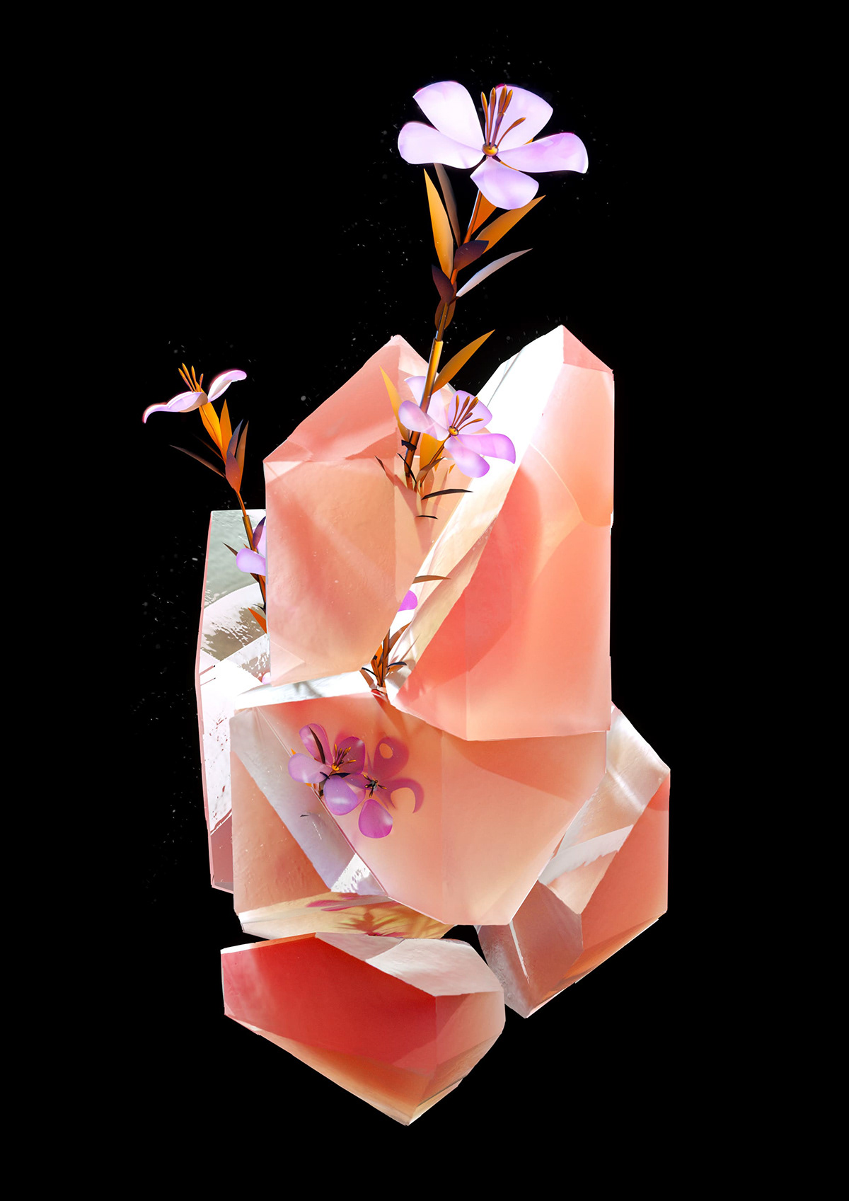 3D flower ILLUSTRATION  art print