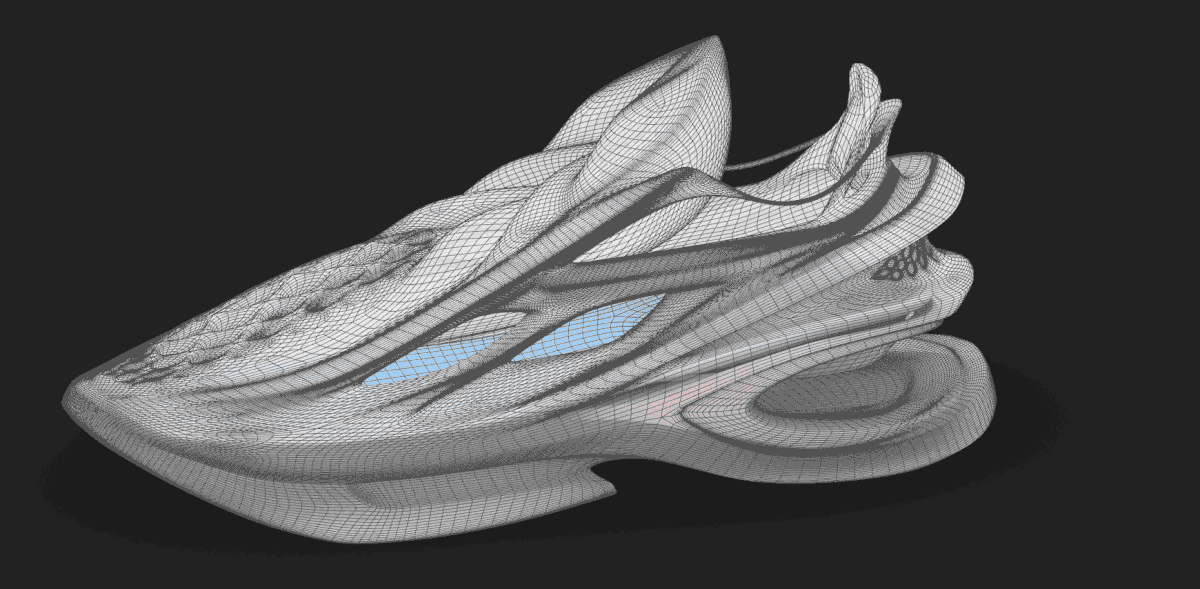 concept footwear design automotive   shoes Procedural sneakers 3dprint Fashion  parametric