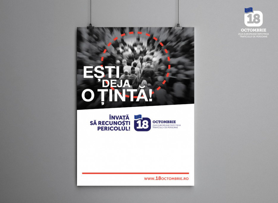 logo brand leaflet slider Events blue red European International freedom Fighter human trafficking Project