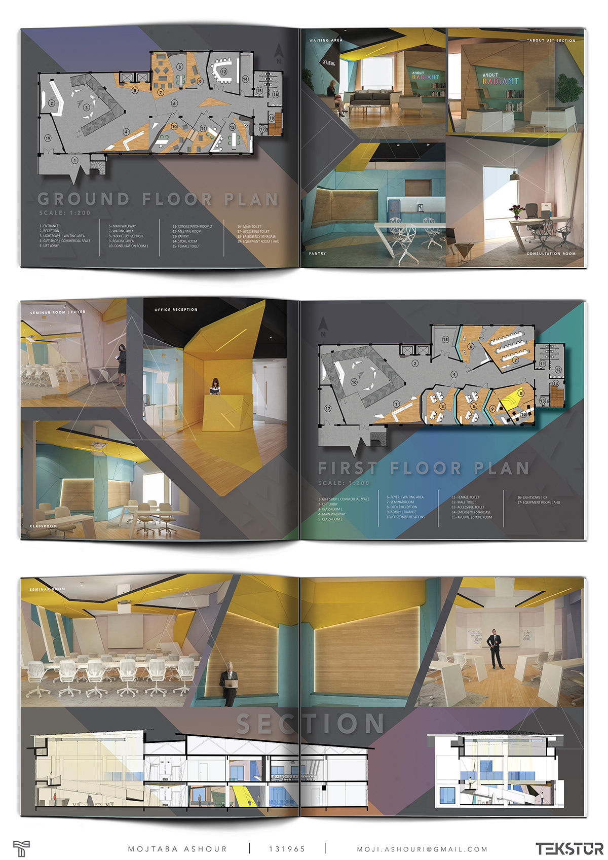 interior design  chromotherapy colors final project furniture design  modernism origami 