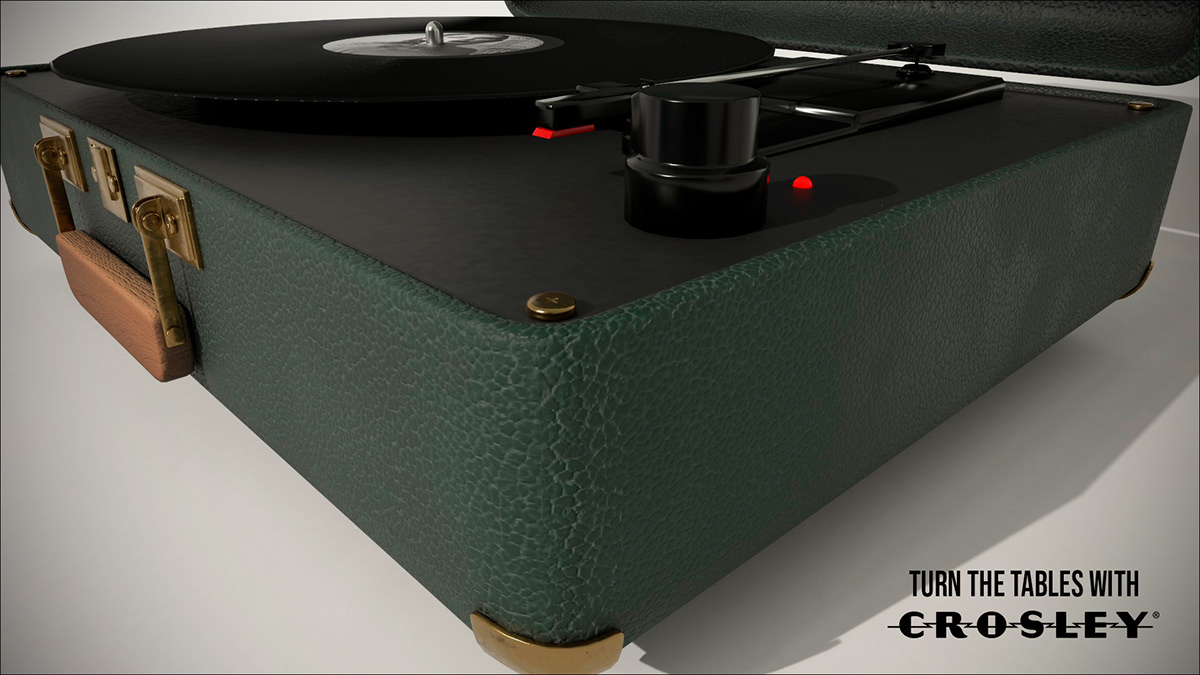 3D 3ds max crosley music artwork record player