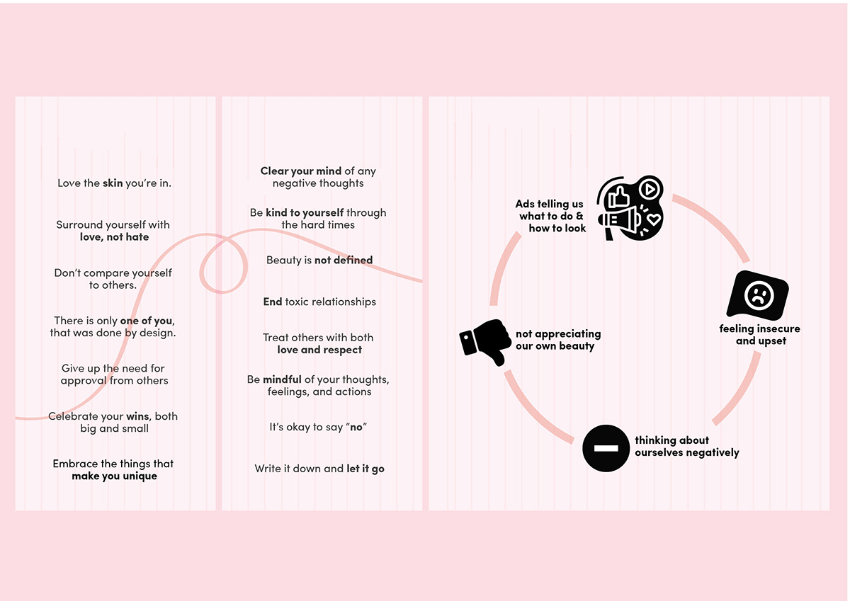 self love branding  Pink Design campaign social campaign brochure