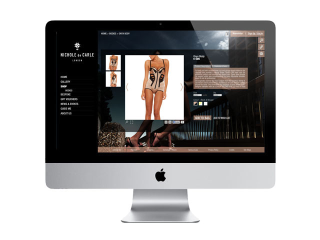Nichole de Carle lingerie Website