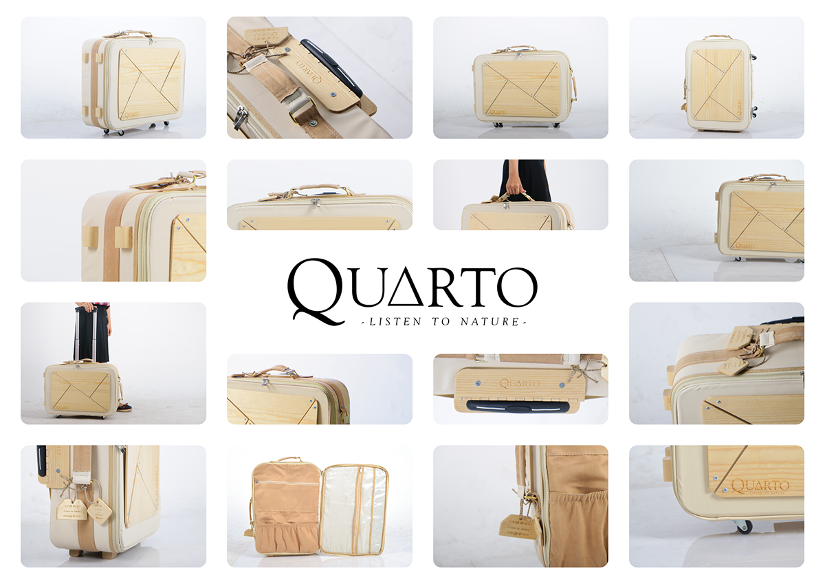 luggage styling  wood leather fabric productdesign product woodcut Travel simple vintage Nature