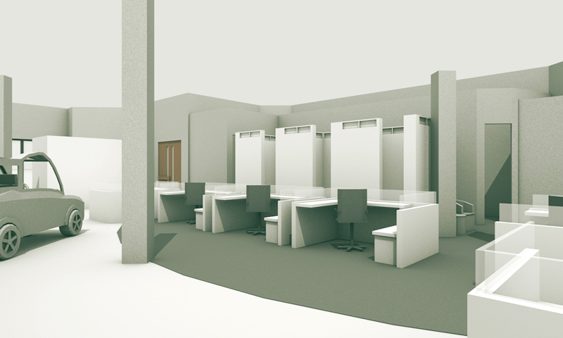 Office 3D rendering Render model c4d cinema 4d Office Building visualization arch visualization arch Renders Cubicles