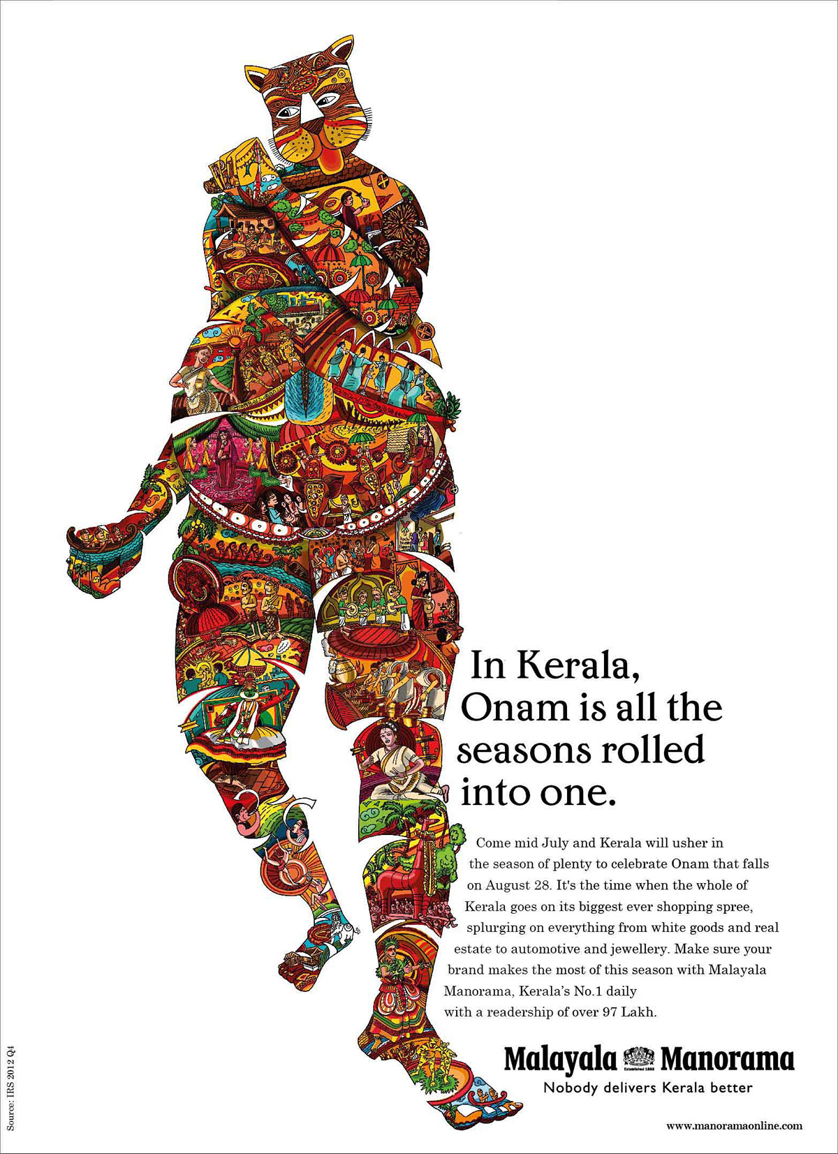 puli kali kerala onam celebration festival wild culture Malayala Manorama daily newspaper colorful dancing Mural doodling