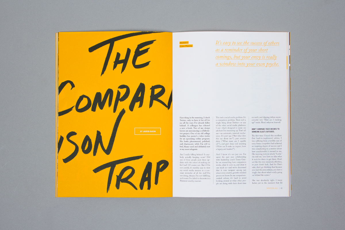 magazine 99U Quarterly Behance yellow design graphic modern minimal matias corea